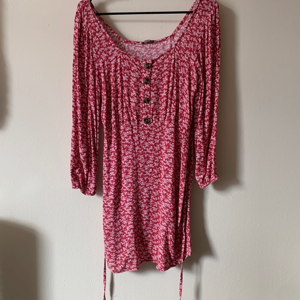 AE long sleeve square neck mini dress. Worn once. Flattering, great for spring